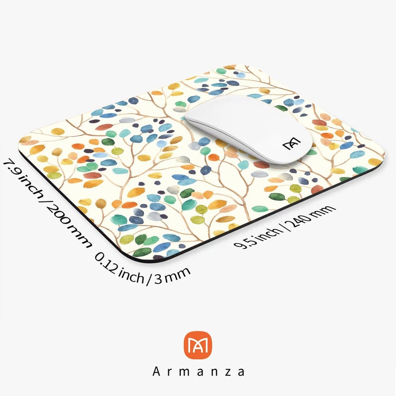 Armanza Square Mouse Pad Colorful Forest,Personalized Premium-Textured Custom Mouse Mat Design,Washable Mousepad Lycra Cloth,Non-Slip Rubber Base Computer Mouse Pads for Wireless Mouse - Image 2